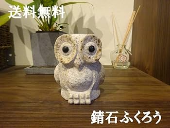 Amazon.co.jp: 錆石フクロウ(ベージュ色) 福を呼ぶフクロウの